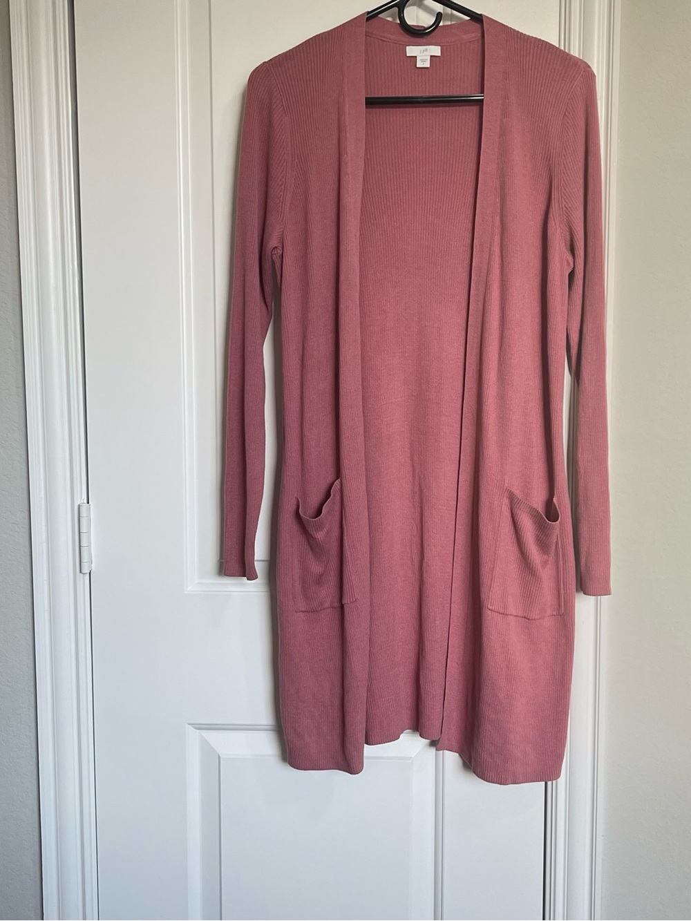 J. Jill Dusty Rose Long Open-Front Cardigan